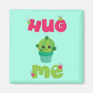Mooie knuffel me cactus magneet