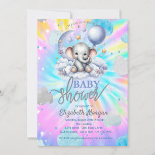 Mooie Knuffelbeer Sterren Wolken Tie Dye Baby Borr Kaart