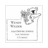 Mooie Koala Beer Geformatteerde Retouradres Stempe Rubberstempel (Afrduk)