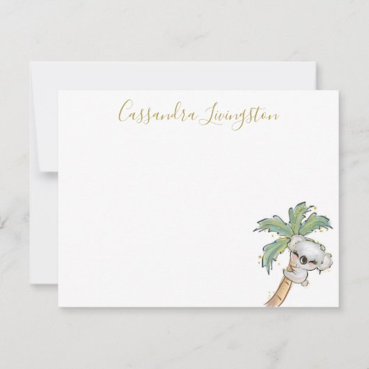 Mooie Koala Beer Notitiekaart Notitiekaartje (Voorkant)