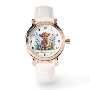 Mooie koe geke hoogland koe aanpasbaar horloge