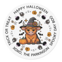 Mooie Koe Ronde Sticker – Halloween Boerderij Ontw