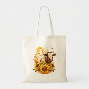 Mooie Koe Zonnewiel Liefhebber Teken Kunst Tote Bag