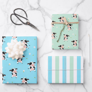 Mooie koeien inpakpapier set van 3 vel