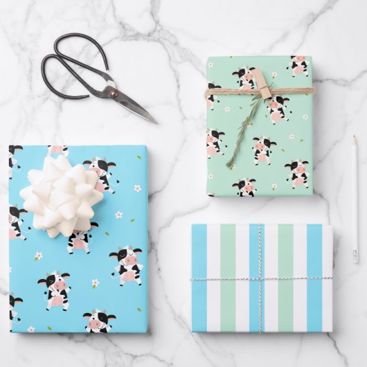 Mooie koeien inpakpapier set van 3 vel (Voorkant)