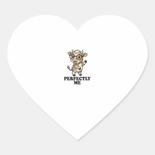 Mooie Koeien Shirt Met Bril Perfecte Sfeer Hart Sticker