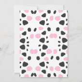 Mooie Koeienprint Roze & Zwarte Meideneigen Verjaa Kaart (Achterkant)