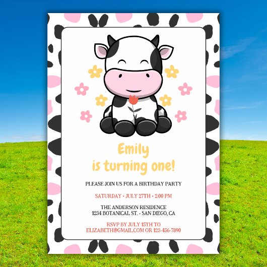 Mooie Koeienprint Roze & Zwarte Meideneigen Verjaa Kaart