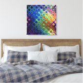 Mooie, koele abstracte vierkantjes, gloed canvas afdruk (Insitu (Slaapkamer))