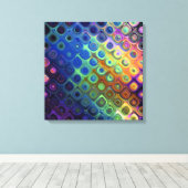 Mooie, koele abstracte vierkantjes, gloed canvas afdruk (Insitu (Houten vloer))