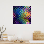 Mooie, koele abstracte vierkantjes, gloed poster (Keuken)