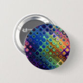 Mooie, koele abstracte vierkantjes, gloed ronde button 5,7 cm (Voorkant /achterkant)