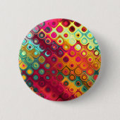 Mooie, koele abstracte vierkantjes, gloed ronde button 5,7 cm (Voorkant)