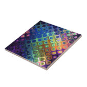 Mooie, koele abstracte vierkantjes, gloed tegeltje (Zijkant)