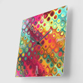 Mooie, koele abstracte vierkantjes, gloed vierkante klok (Hoek)