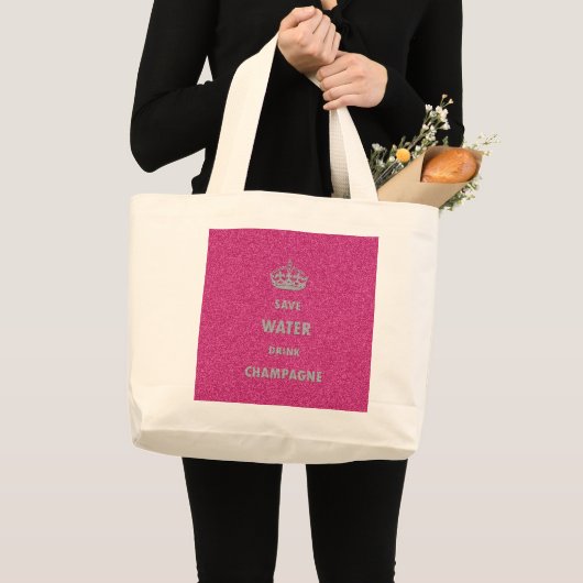 Mooie, koele, koele drink-champagne cr grote tote bag (Voorkant (product))
