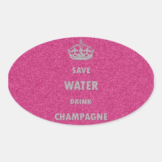 Mooie, koele, koele drink-champagne cr ovale sticker (Voorkant)