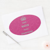 Mooie, koele, koele drink-champagne cr ovale sticker (Envelop)