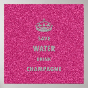 Mooie, koele, koele drink-champagne poster