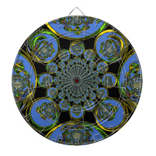Mooie koele koninklijk blauwe zwarte Kaleidoscoop  Dartbord