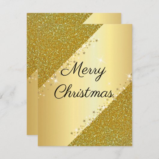 Mooie, koele, perfect gouden glinsterende  feestdagenkaart (Voorkant / Achterkant)