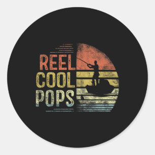 Mooie Koele Pops Visvangst Cadeaus Pops Verjaardag Ronde Sticker