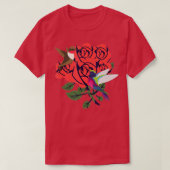 Mooie koetsvogels met rode rozenbloemen t-shirt (Design voorkant)