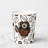 Mooie Koffee Aangepaste bedrijfsnaam kopen Papieren Bekers (Achterkant)