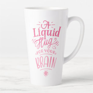 Mooie koffie citaten roze ombre kalligrafie hoog latte mok