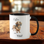 Mooie Koffie En Bruine Dachshund Gepersonaliseerd Mok