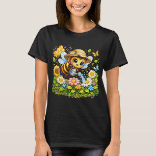 Mooie koffie-explorer kuiken dames T-shirt   Kawai