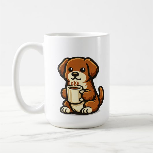 Mooie Koffie Hond Kawaii Mok Ontwerp (Links)