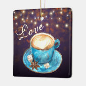 Mooie koffie-liefde seizoensgebonden kerstmis keramisch ornament (Links)