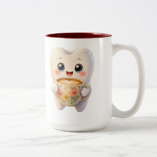 Mooie koffiebeker voor mondhygiënisten, grappig ta tweekleurige koffiemok