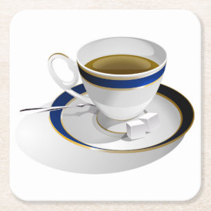 Mooie Koffiekop en schotel Onderzetter Set