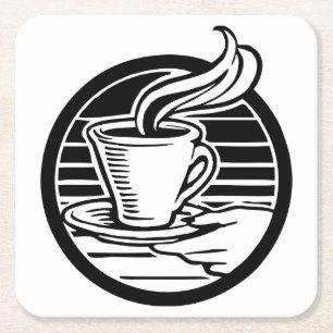 Mooie Koffiekop & Schotel Tekening Onderzetter Set