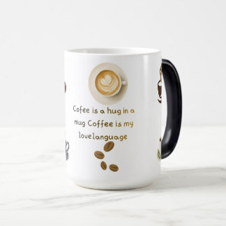 Mooie koffiemok , koffie is een knuffel in een mok