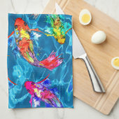 Mooie Koi Fish Pond keukenhanddoek (Quarter Fold)