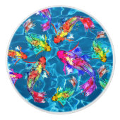 Mooie Koi Fish Pond Knobs en Pulls Keramische Knop (Voorkant)