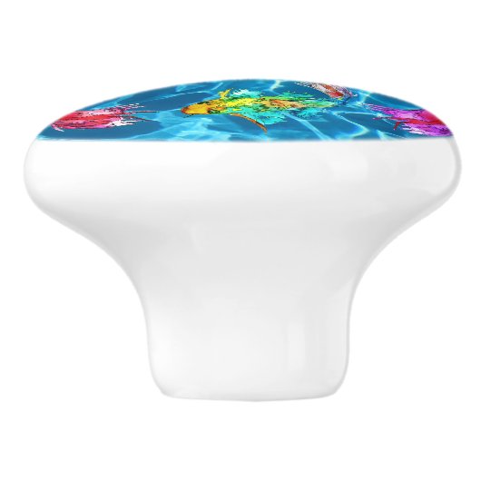 Mooie Koi Fish Pond Knobs en Pulls Keramische Knop (Zijkant)