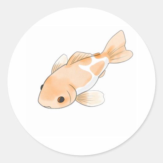 Mooie Koi Fish Waterverf Print Sticker (Voorkant)