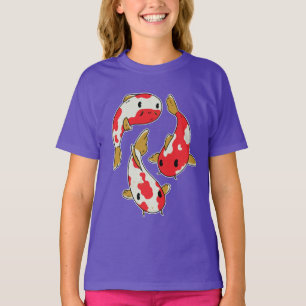 Mooie Koi Vissen Cartoon Ontwerp T-shirt