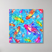 Mooie Koi visvijver gewikkeld canvas (Voorkant)