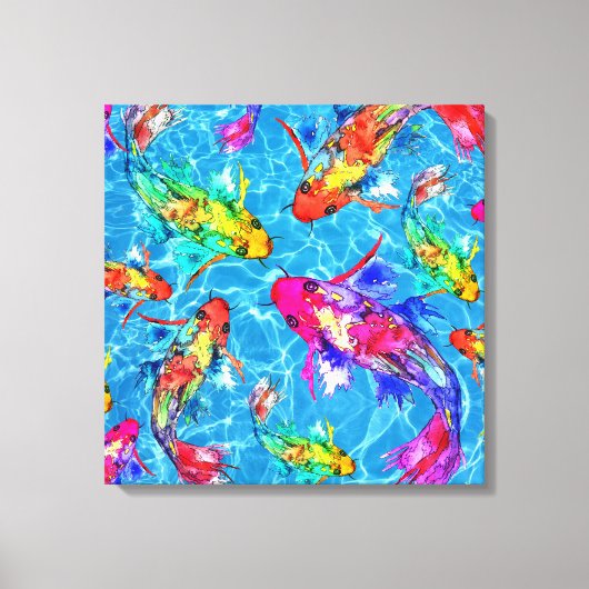 Mooie Koi visvijver gewikkeld canvas (Voorkant)