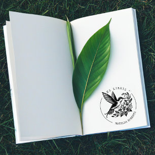 Mooie Kolibrie Aangepaste Naam Bibliotheek Boek Rubberstempel