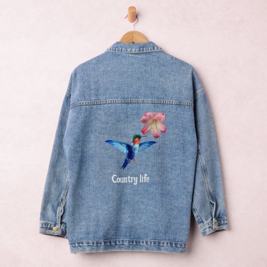 Mooie kolibrie en bloem land denim jacket (Hangar)