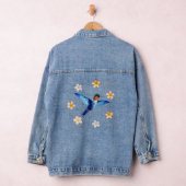 Mooie kolibrie en bloemen denim jas denim jacket (Hangar)