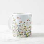 Mooie kolibrie in de bloemenhoed koffiemok (Voorkant links)