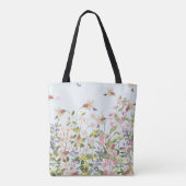 Mooie kolibrie in de bloemenhoed tote bag (Achterkant)