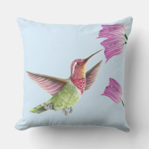 Mooie kolibrie in vlucht met tulpen